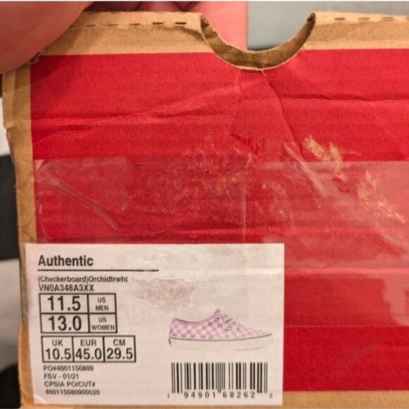 Vans Authentic Checkerboard Men Size 11.5 Orchid and White Pink 112025 - Picture 11 of 11